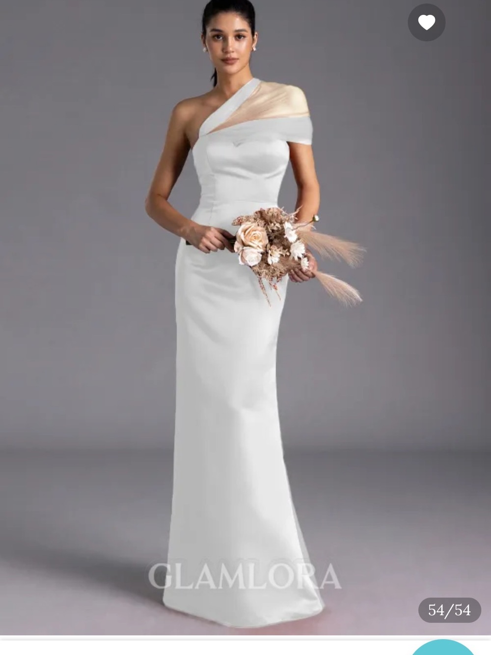 Glamora Strapless One-Shoulder Evening Dress